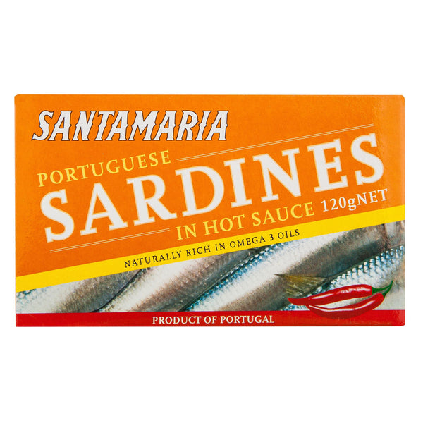 Santamaria Sardines Hot 120g , Grocery-Can or Jar - HFM, Harris Farm Markets
 - 1