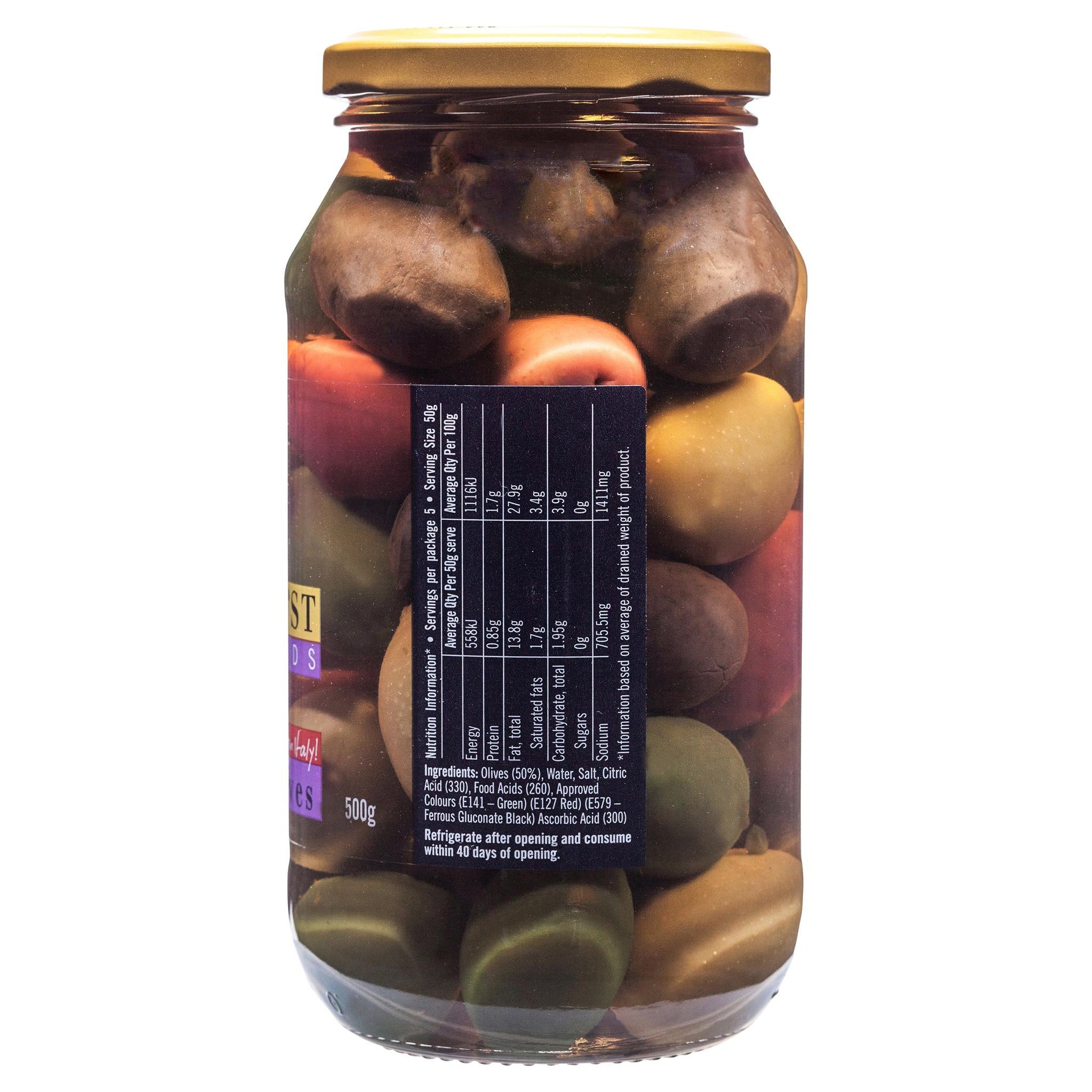 Sandhurst Olives Rainbow 500g , Grocery-Antipasti - HFM, Harris Farm Markets
 - 3
