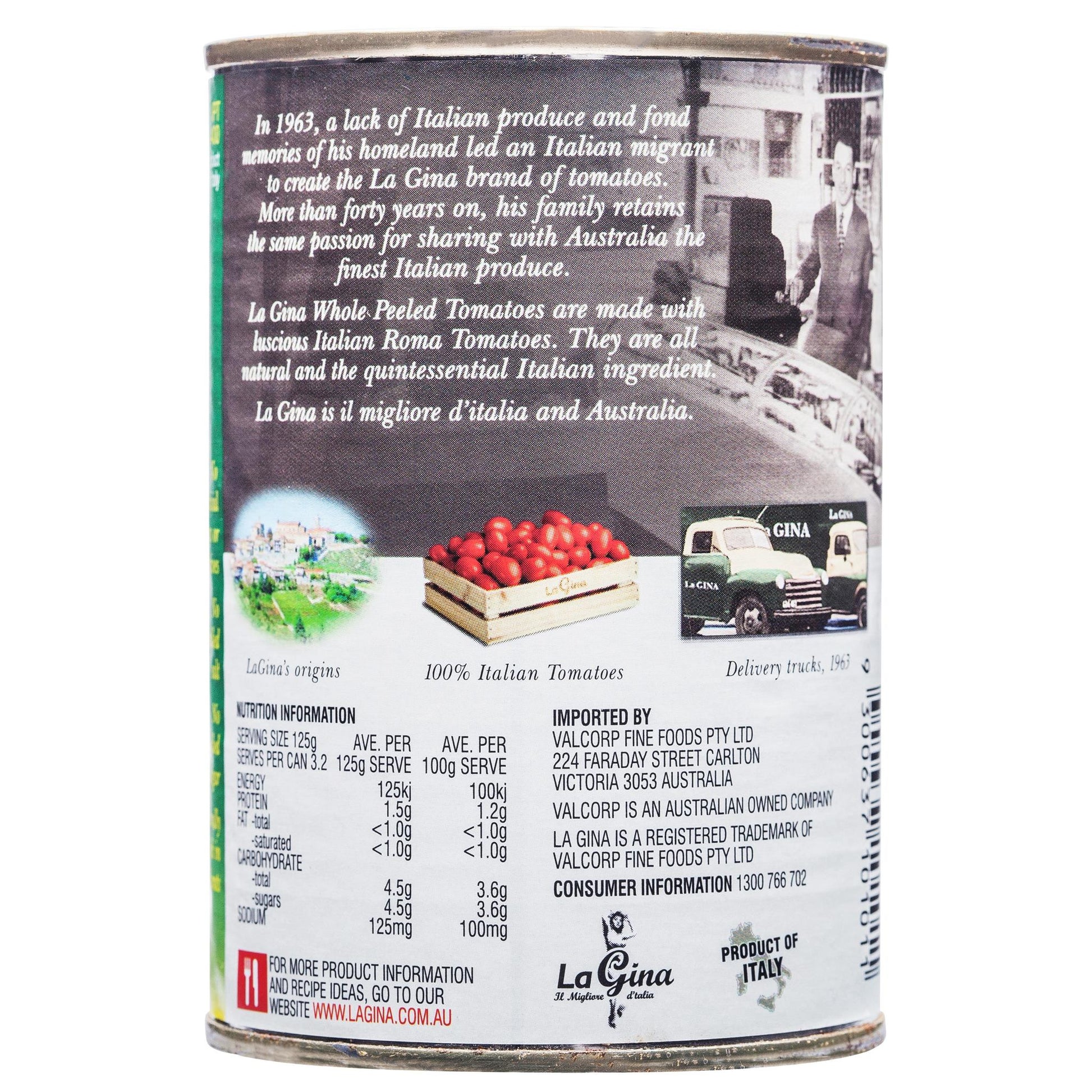 La Gina Whole Peeled Tomatoes 400g , Grocery-Can Veg - HFM, Harris Farm Markets
 - 2