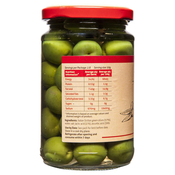 Sandhurst Whole Sicilian Green Olives 280g , Grocery-Antipasti - HFM, Harris Farm Markets
 - 2