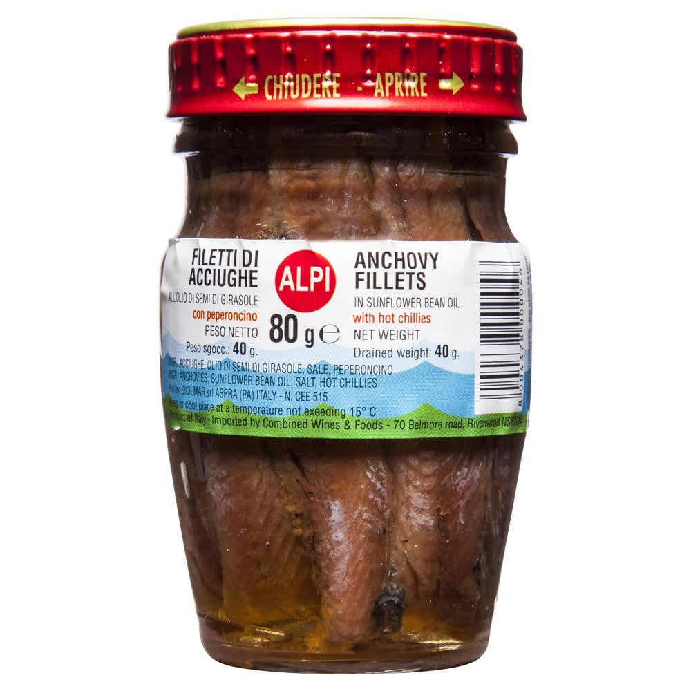 Alpi Anchovies Chilli 80g , Grocery-Can or Jar - HFM, Harris Farm Markets
 - 1