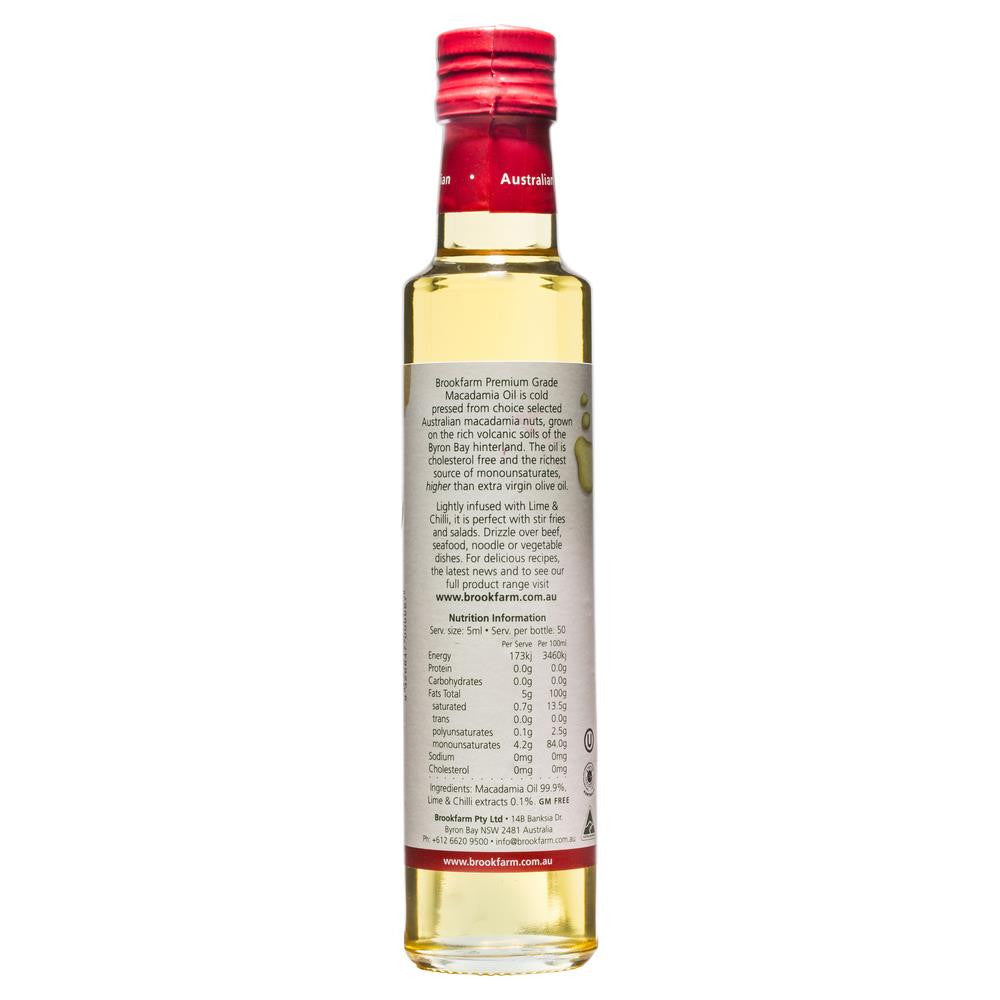 Brookfarm Macadamia Oil Infused Lime Chilli 250ml , Grocery-Oils - HFM, Harris Farm Markets
 - 2