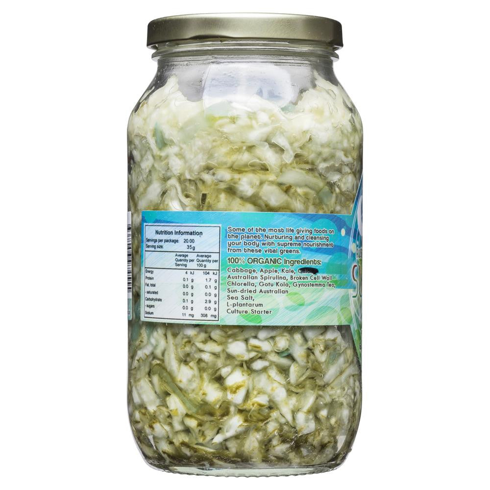 Peace Love & Vegetables Raw Green Super Kraut 680g , Grocery-Antipasti - HFM, Harris Farm Markets
 - 2