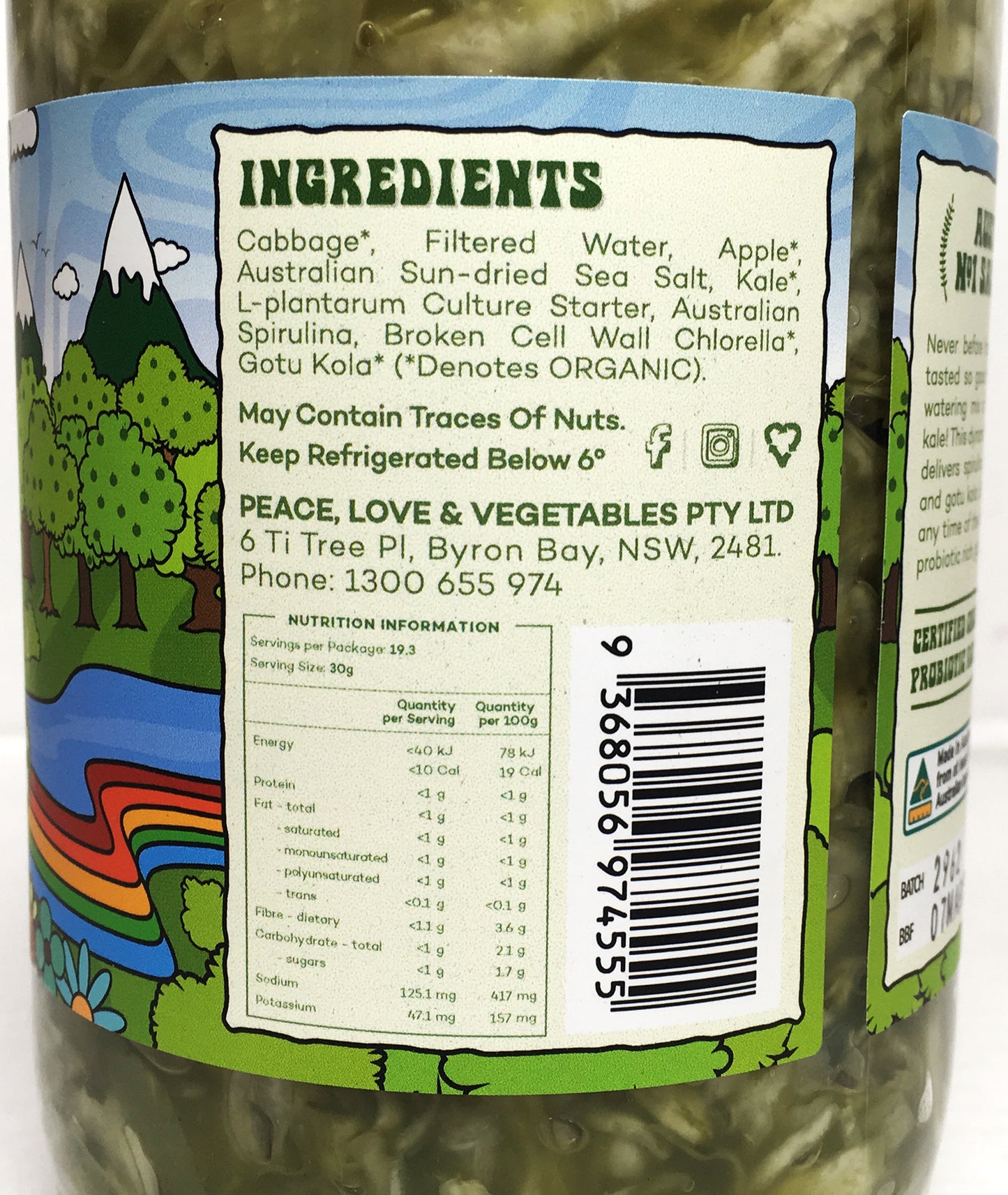 Peace Love and Vegetables Super Kraut Green 580g