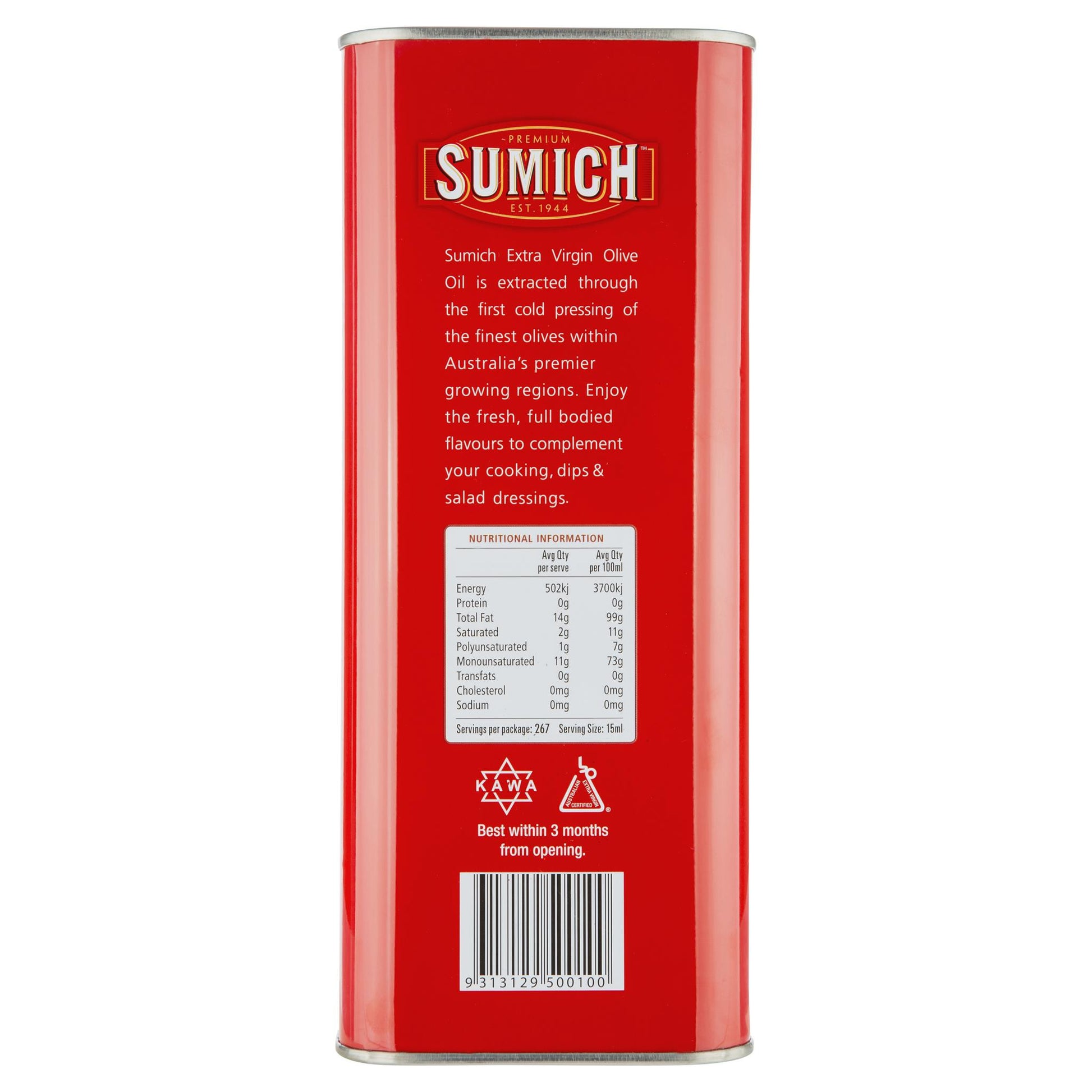 Sumich Extra Virgin Olive Oil 4l , Grocery-Oils - HFM, Harris Farm Markets
 - 3