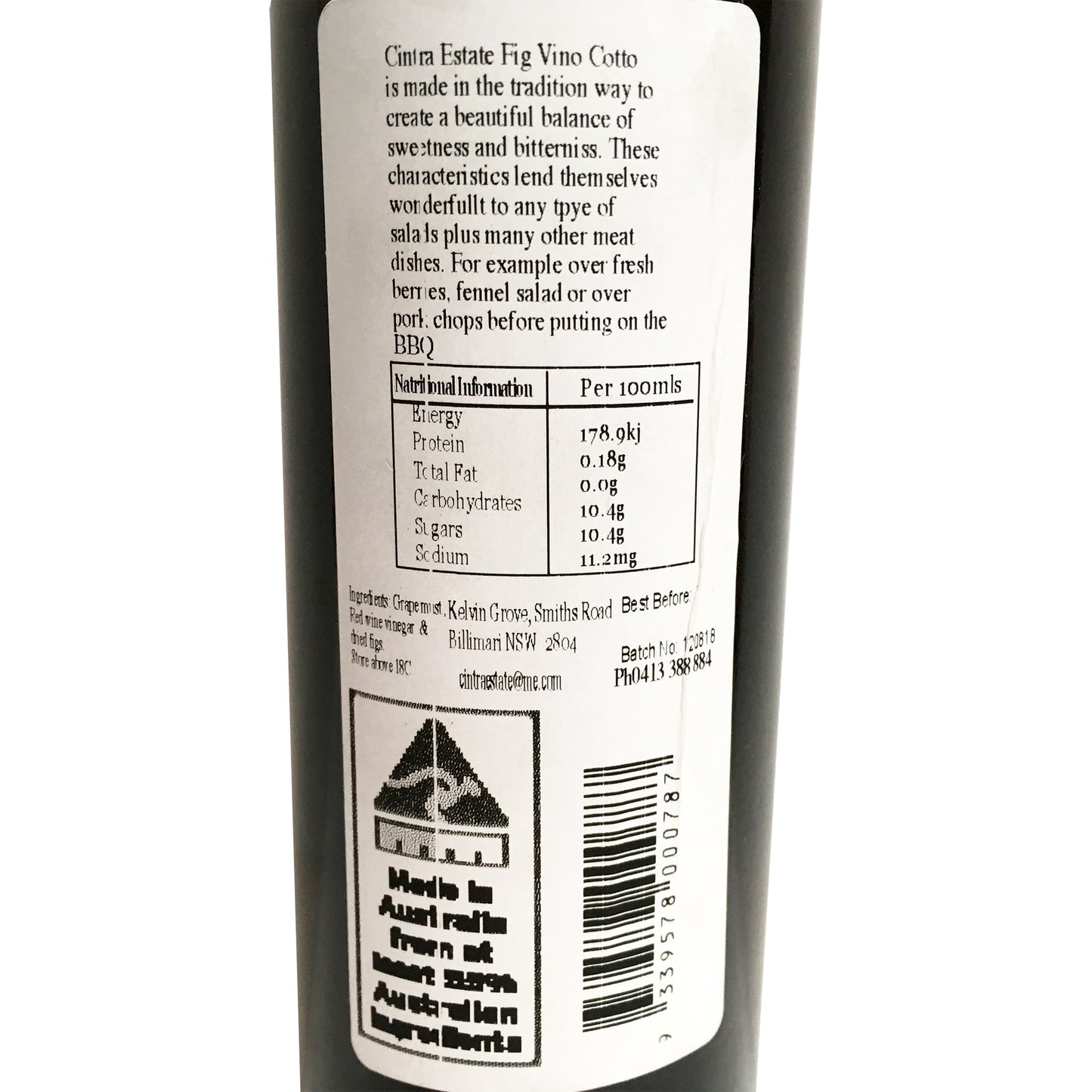 Cintra Estate Fig Vino Cotto 250ml