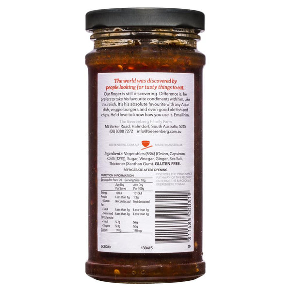 Beerenberg Sweet Chilli Relish 280g , Grocery-Condiments - HFM, Harris Farm Markets
 - 2