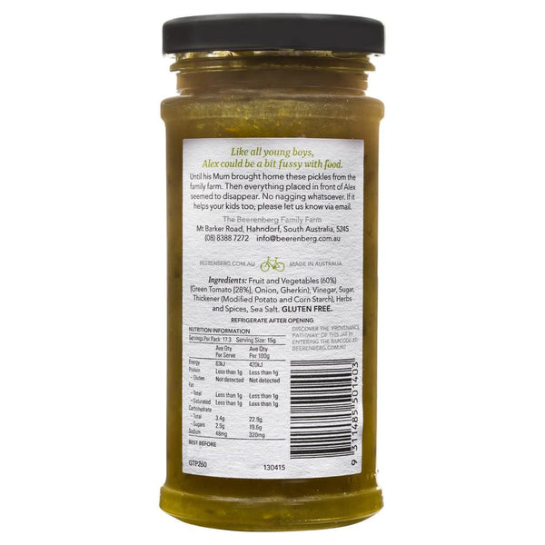 Beerenberg Green Tomato Pickle 260g , Grocery-Condiments - HFM, Harris Farm Markets
 - 2