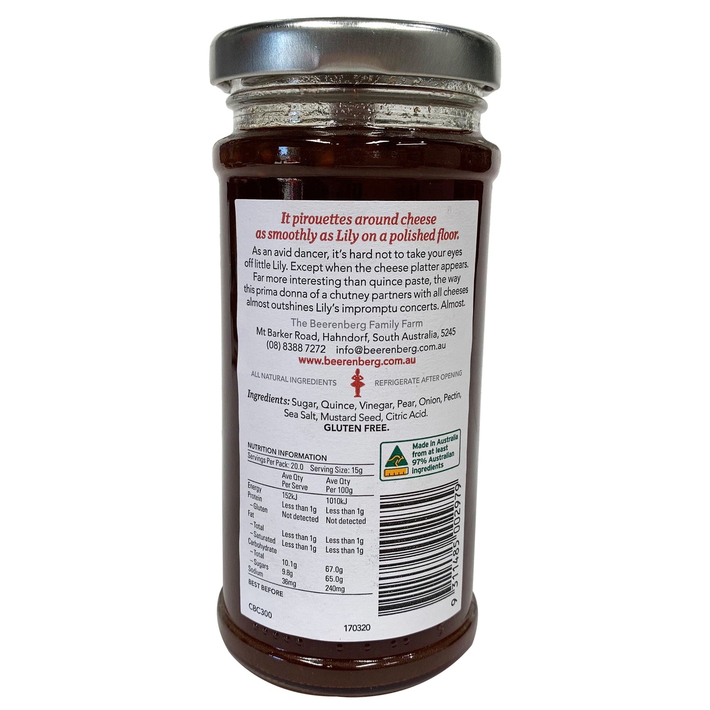 Beerenberg - Chutney - Cheeseboard (300g)