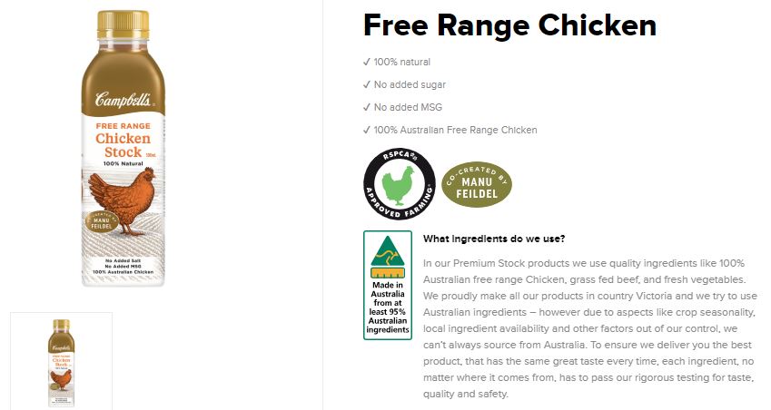 Campbells - Premium Stock - Free Range Chicken (500mL)