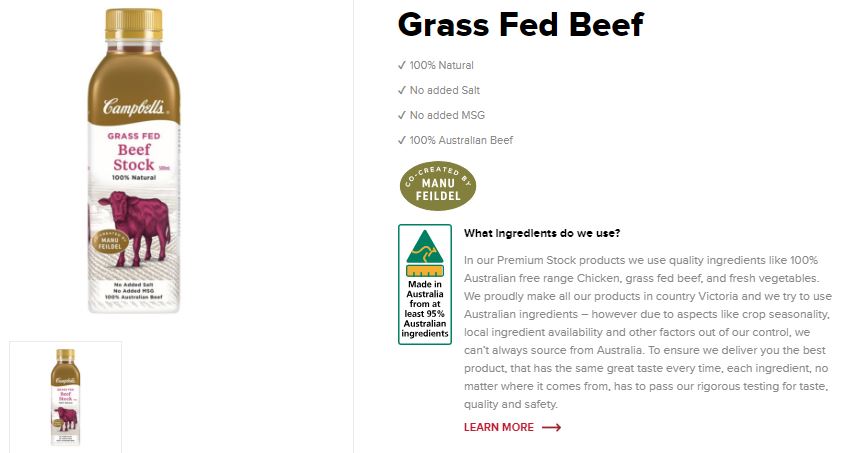 Campbells - Premium Stock - Grass Fed Beef (500mL)