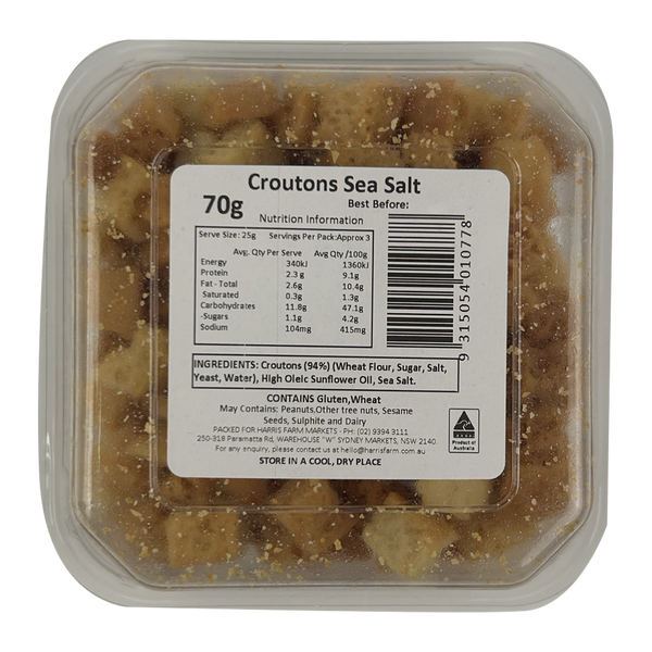 Harris Farm Croutons Sea Salt 70g