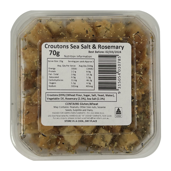 Harris Farm Croutons Sea Salt and Rosemary 70g