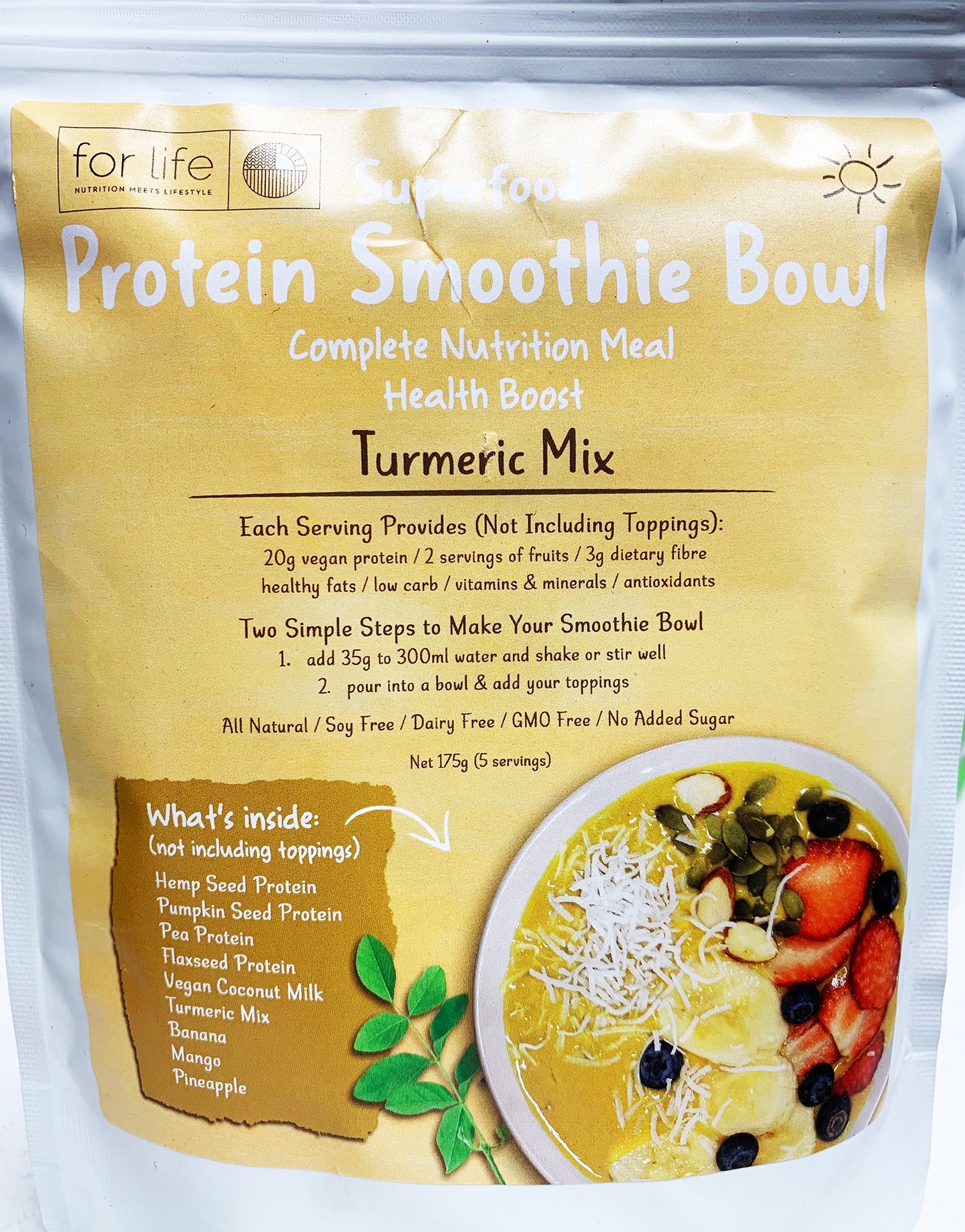 For Life Protein Smoothie Bowl Tumeric Mix 175g
