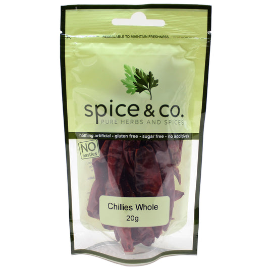 Spice and Co Chillies Whole 20g