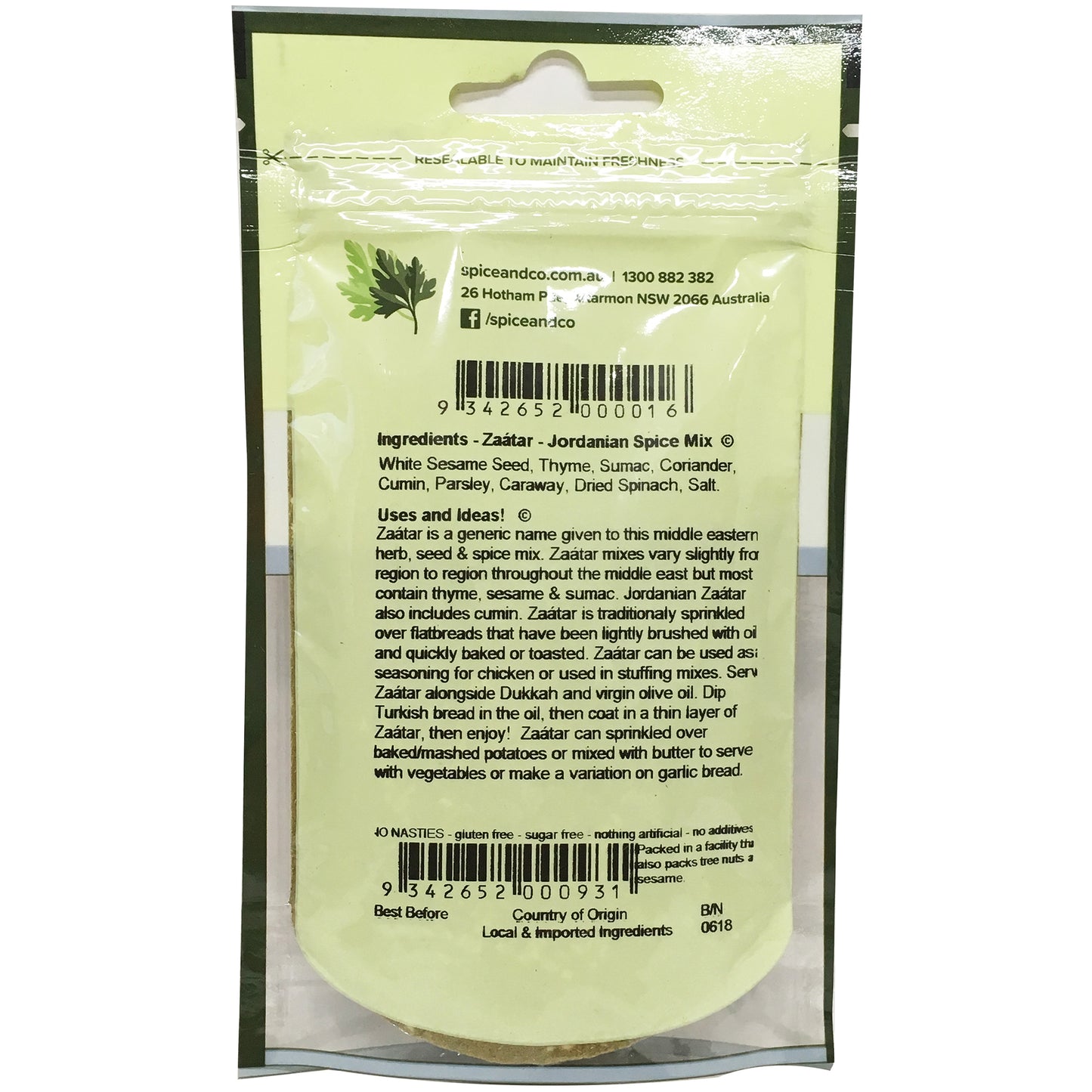 Spice and Co Zataar Spice Mix 40g