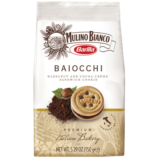 Barilla Mulino Bianco - Biscuits Baiocchi - Hazelnut & Cocoa Cream Cookies | Harris Farm Online