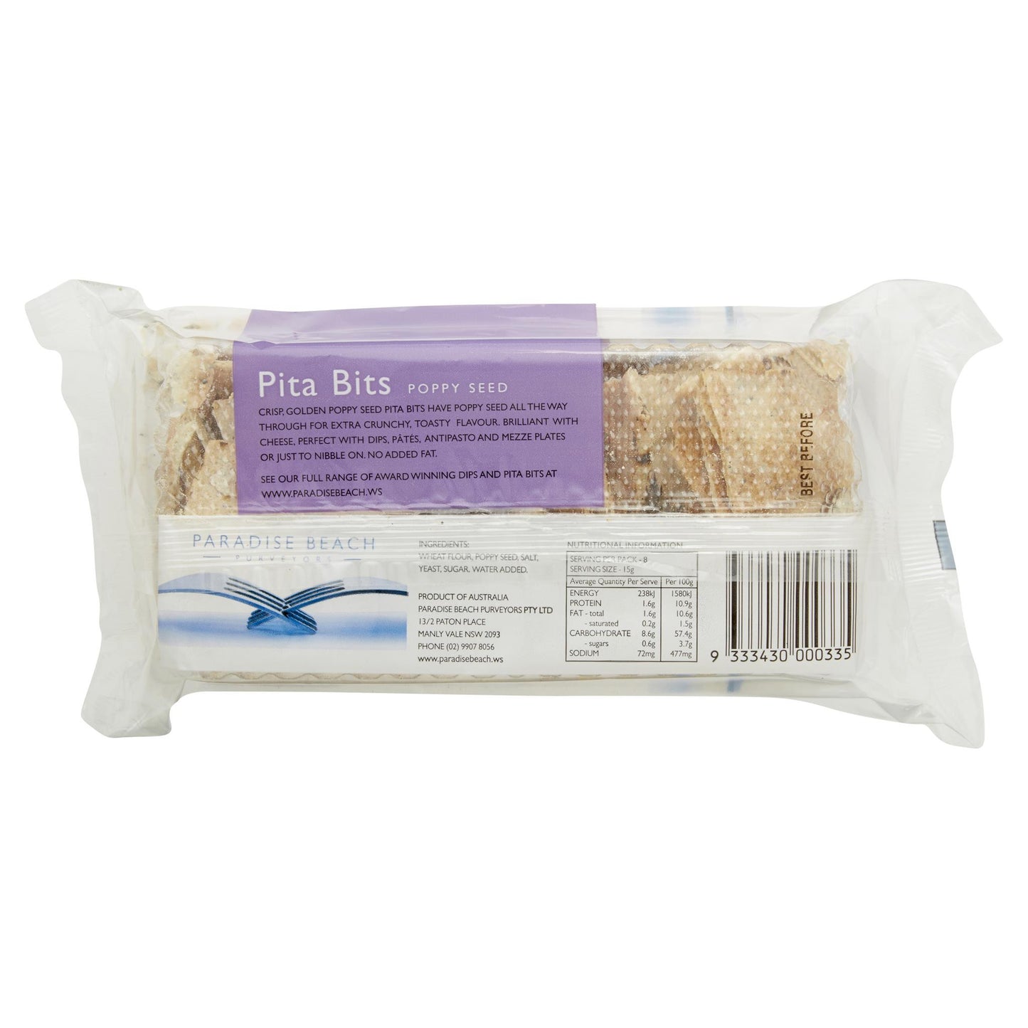 Paradise Pita Poppy Seed 120G , Grocery-Biscuits - HFM, Harris Farm Markets
 - 2