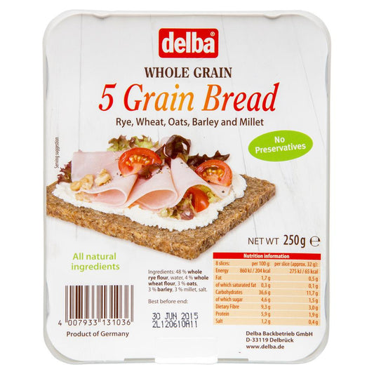 Delba 5 Whole Grain Bread 250g , Z-Bakery - HFM, Harris Farm Markets
 - 1