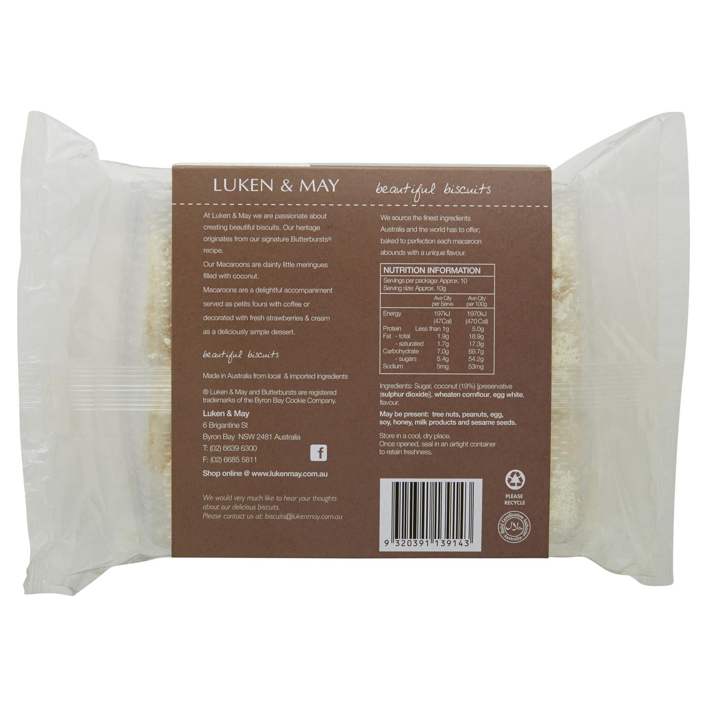 Luken May Macaroons 100g , Grocery-Biscuits - HFM, Harris Farm Markets
 - 2
