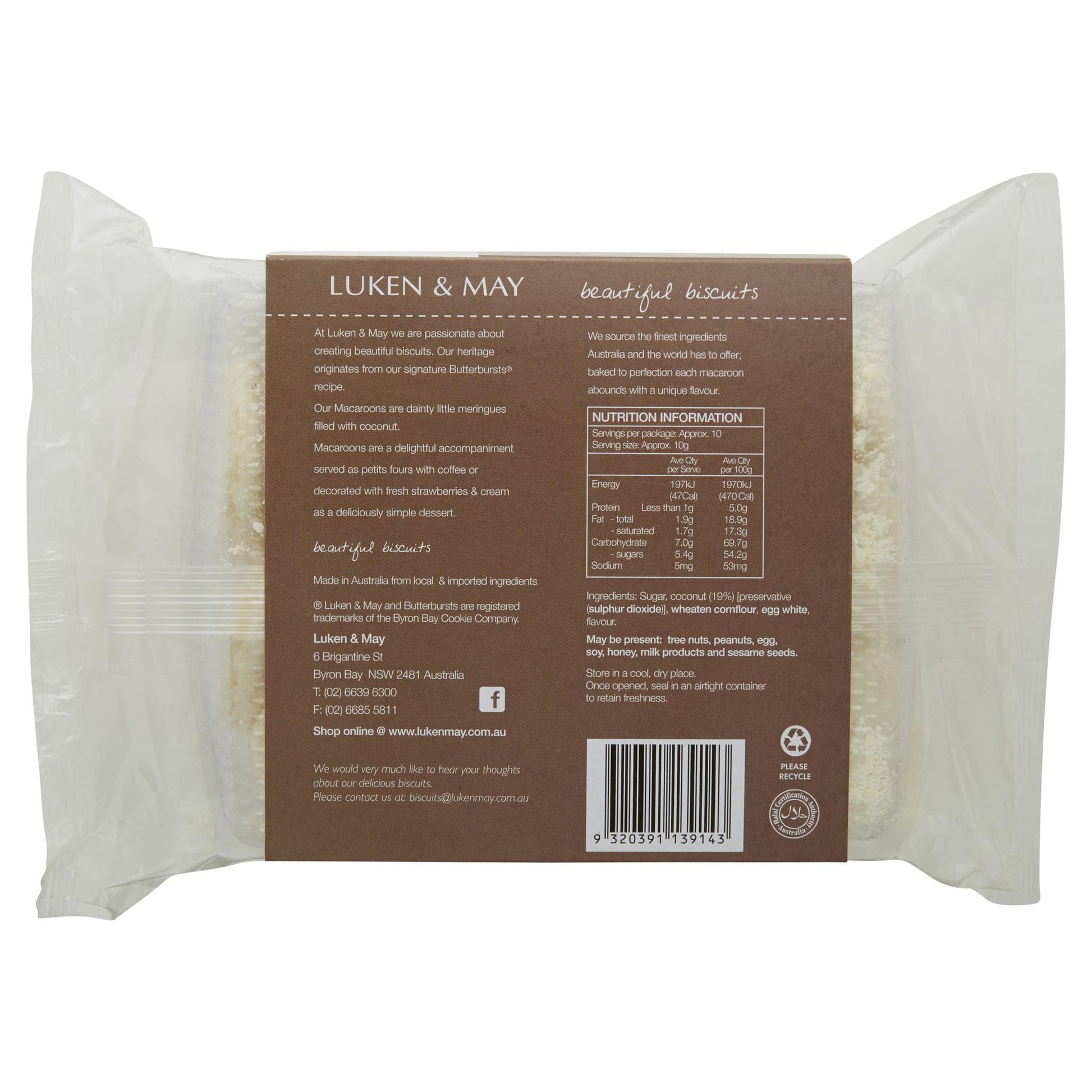 Luken May Macaroons 100g , Grocery-Biscuits - HFM, Harris Farm Markets
 - 2