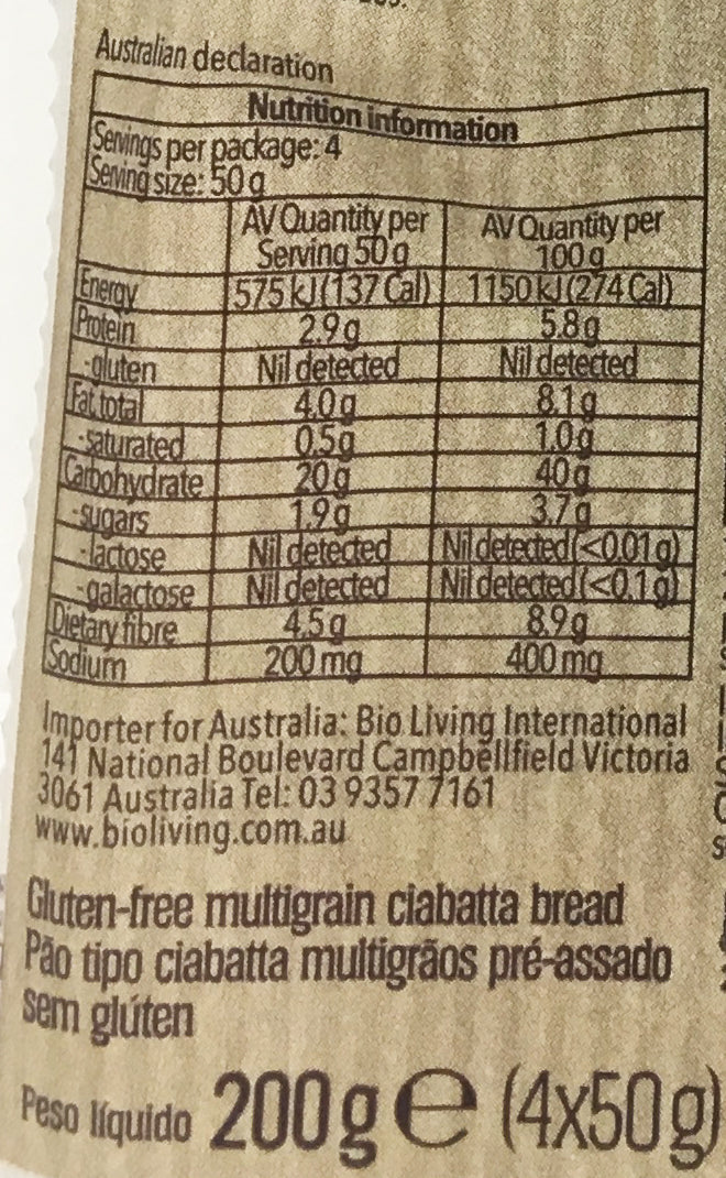 Schar - Bread Ciabatta Rusti - Gluten Free (4 pieces, 200g)