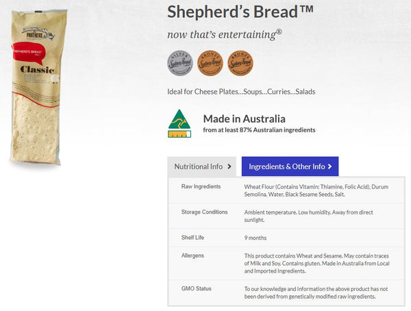 Kurrajong Kitchen Shepherds Bread Classic 135g