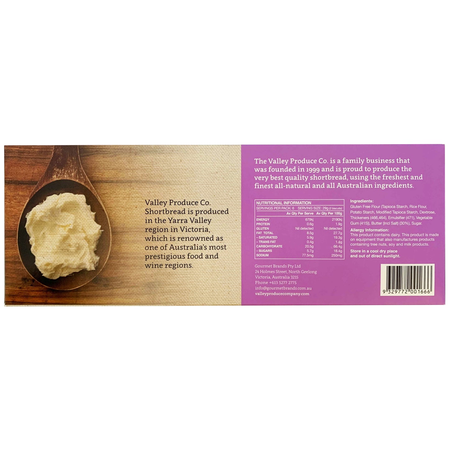 Valley Produce Co Gluten Free Shortbread | Harris Farm Online