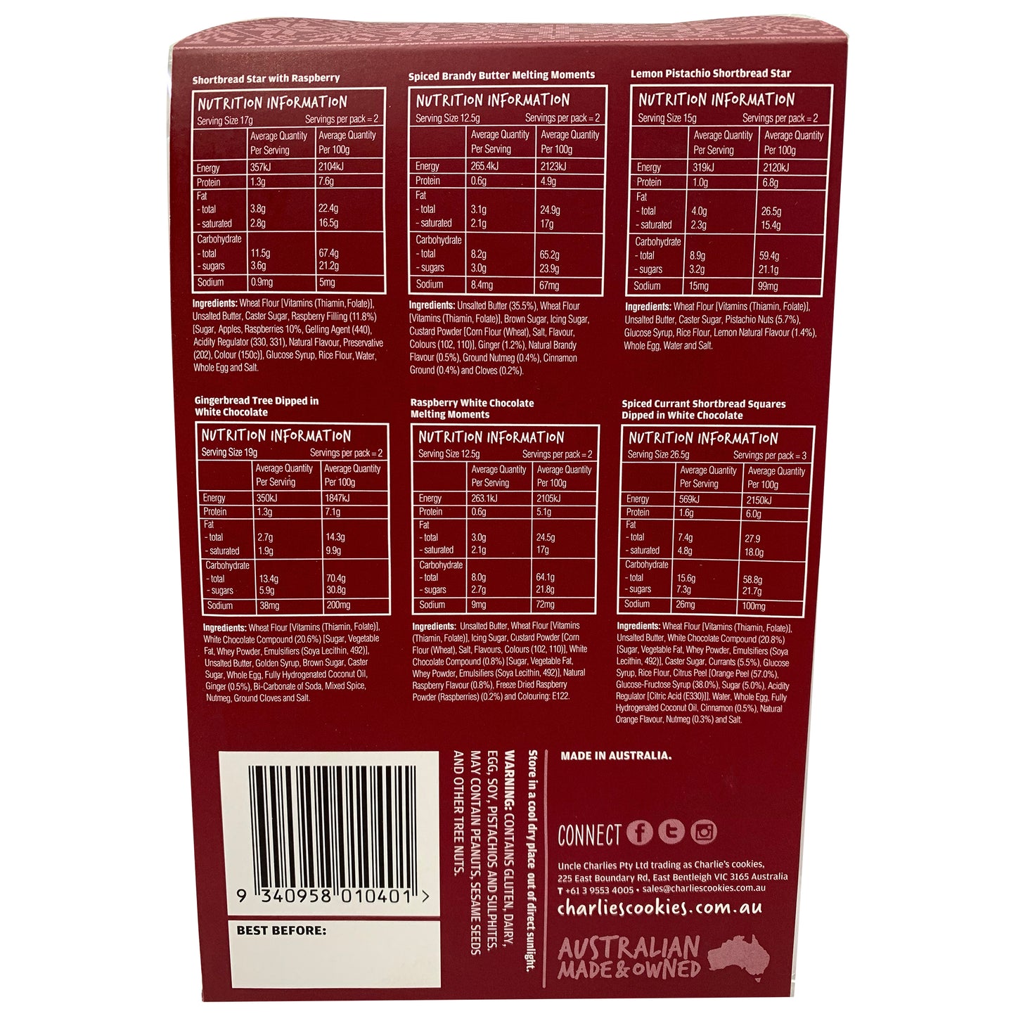 Charlie's Cookies - Christmas Cookies - Mixed (13 cookies, 225g)