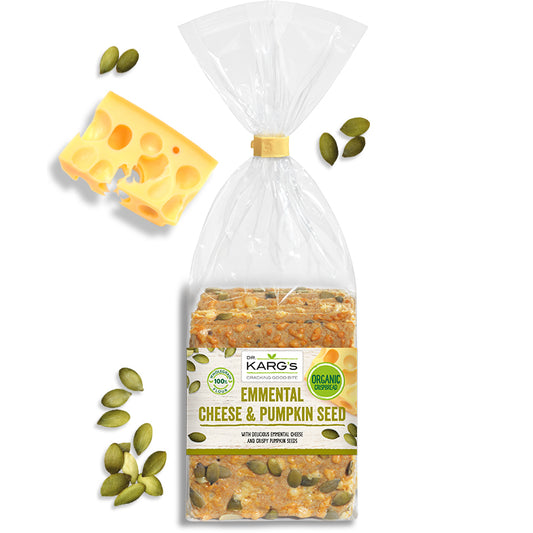 Dr Karg's - Emmental Cheese & Pumpkin Seed - Organic Wholegrain Crispbreads | Harris Farm Online