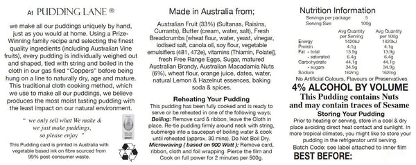 Pudding Lane Macadamia and Brandy Pudding | Harris Farm Online