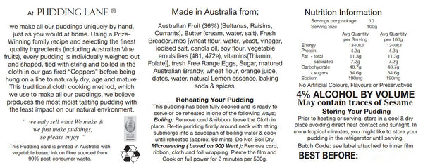 Pudding Lane Classic Christmas Pudding | Harris Farm Online