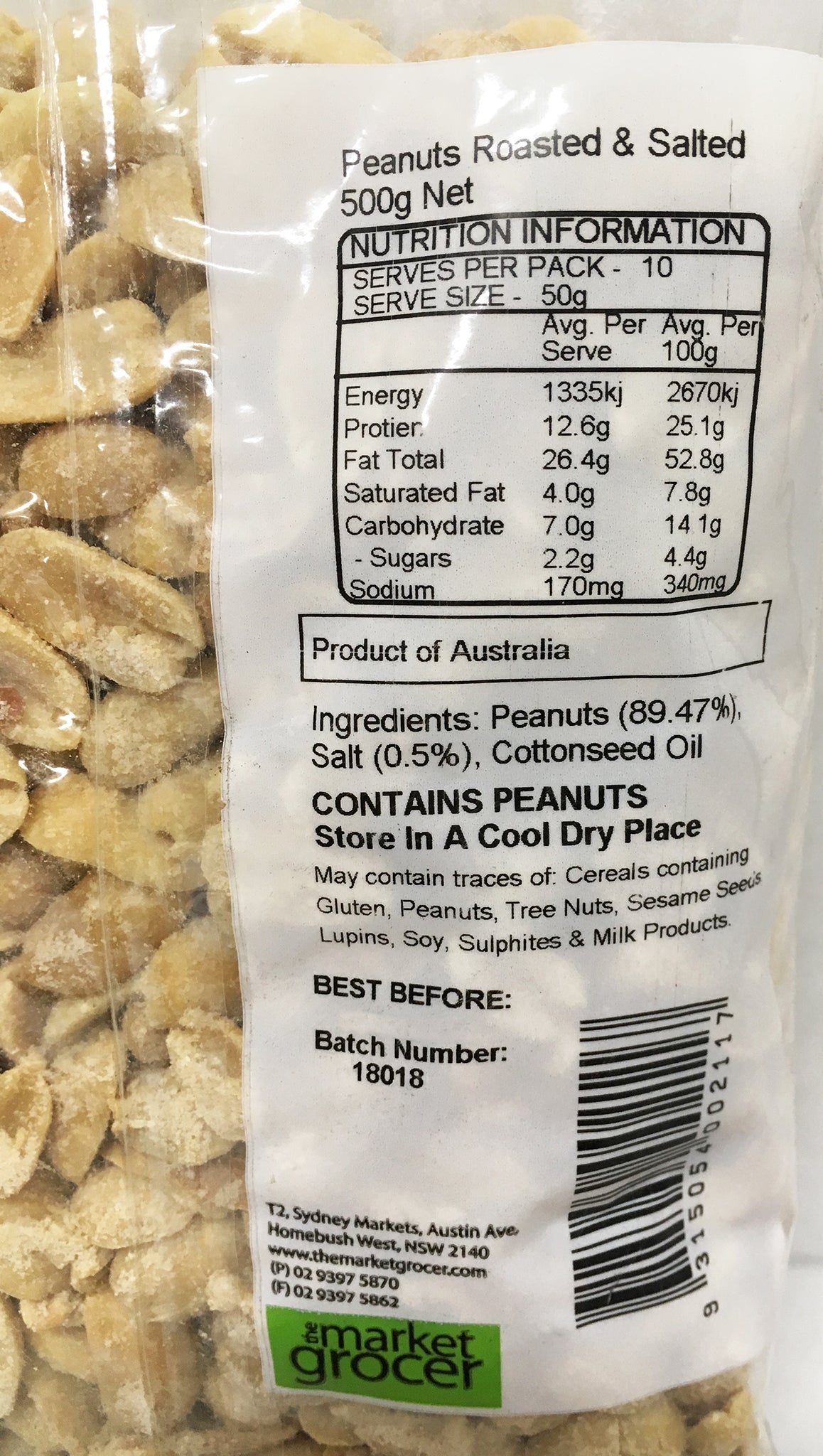 The Market Grocer - Peanuts Roasted Salted (500g)