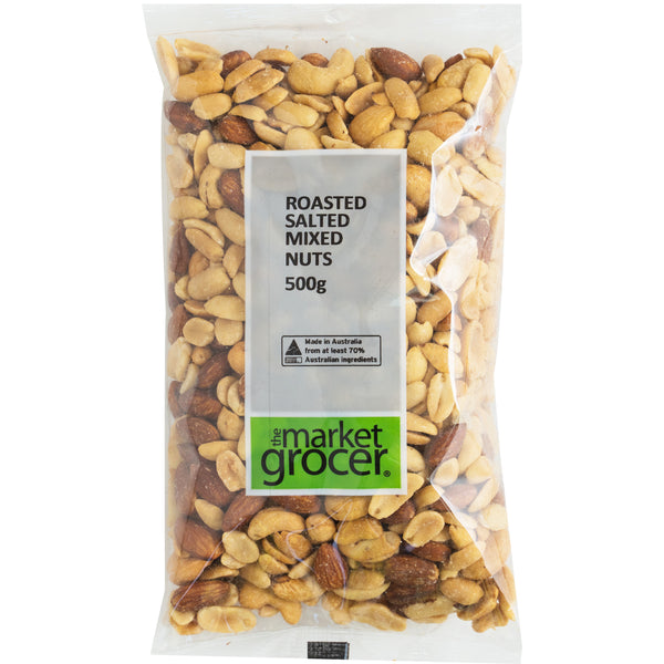 The Market Grocer Roasted and Salted Mixed Nuts 500g | Harris Farm Markets