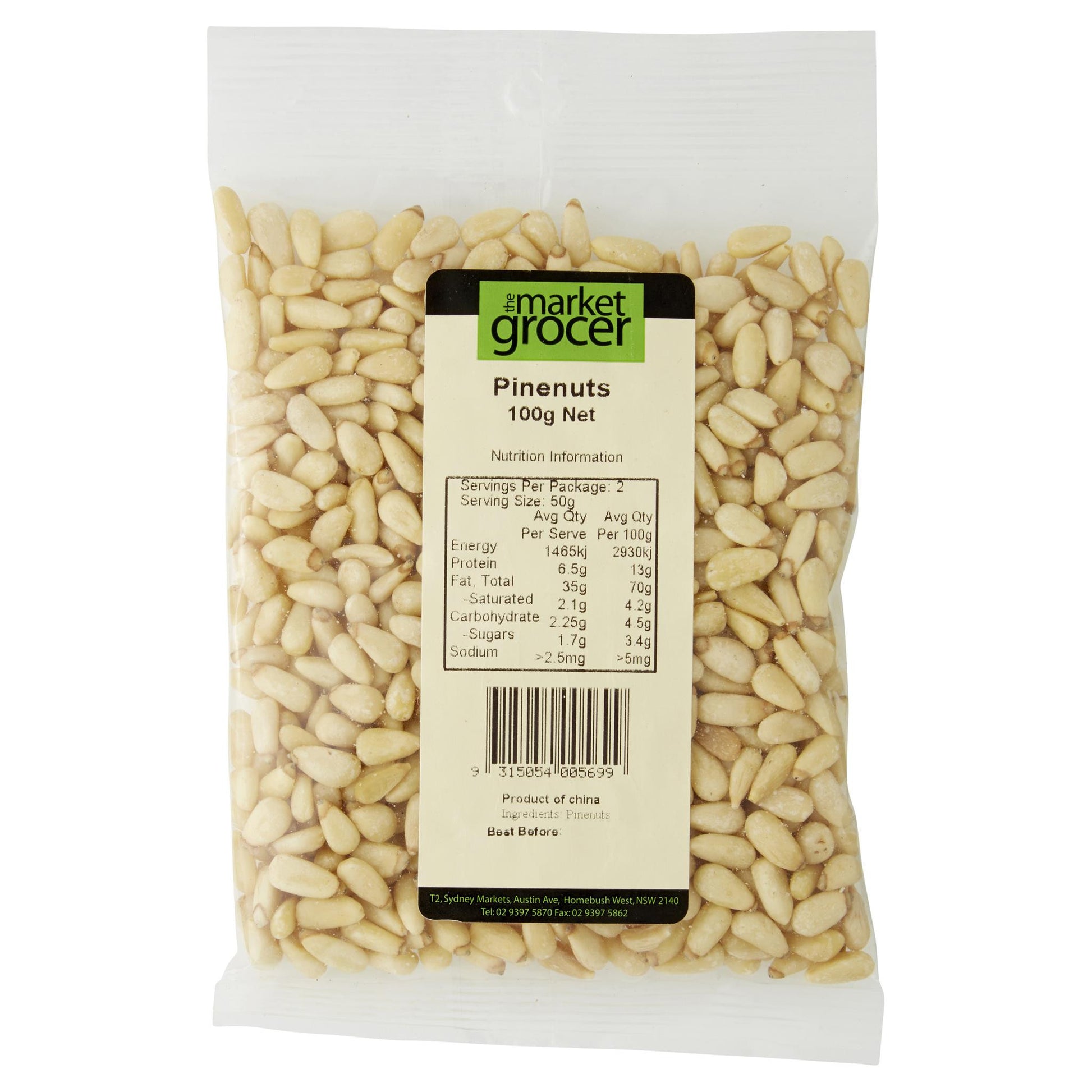 Market Grocer Pinenuts 100g , Grocery-Nuts - HFM, Harris Farm Markets
