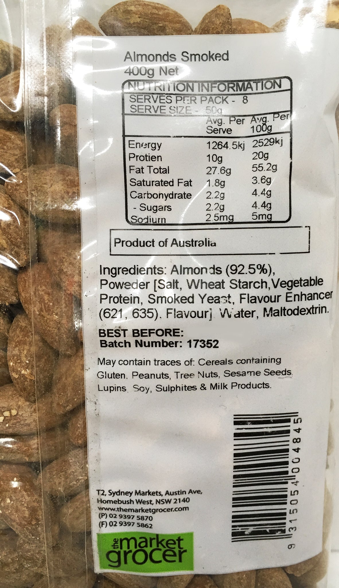 The Market Grocer - Almonds Smoked (400g)