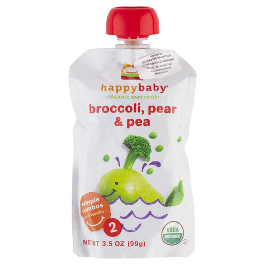 Happybaby Organic Baby Food Broccoli Pear Pea 99g , Grocery-Pantry - HFM, Harris Farm Markets
 - 1