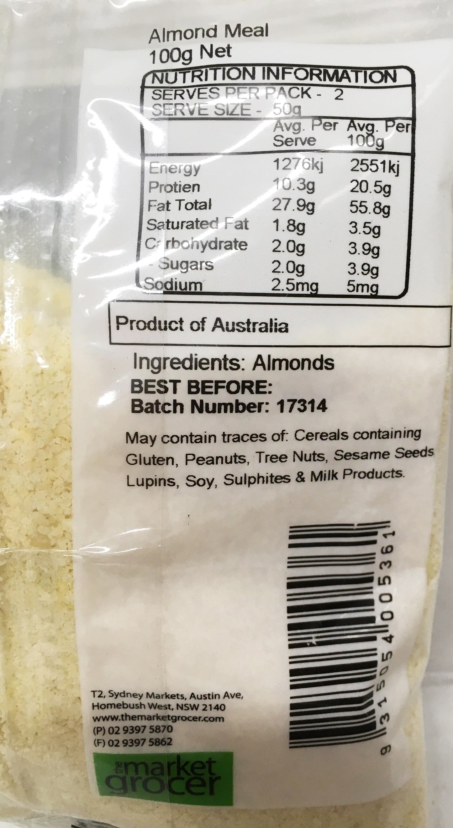 The Market Grocer - Almond Meal (100g)