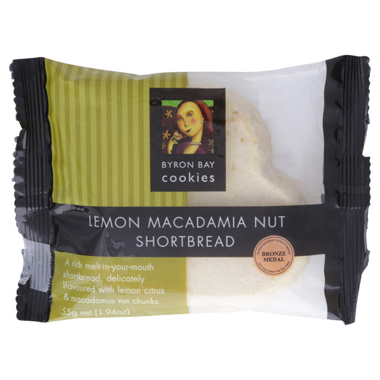 Byron Bay Cookie Lemon & Macadamia 60g , Grocery-Biscuits - HFM, Harris Farm Markets
 - 1