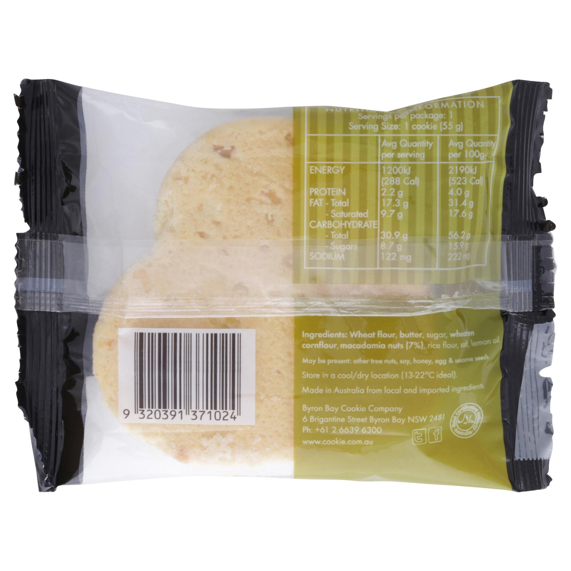 Byron Bay Cookie Lemon & Macadamia 60g , Grocery-Biscuits - HFM, Harris Farm Markets
 - 2