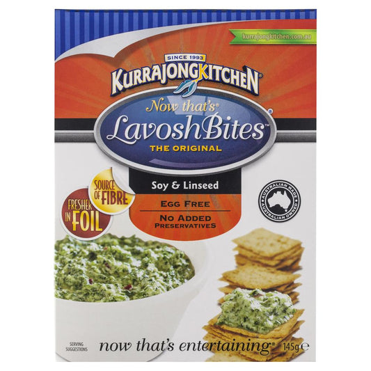 Kurrajong Lavosh Bites Soy & Linseed 145g , Grocery-Asian - HFM, Harris Farm Markets
 - 1