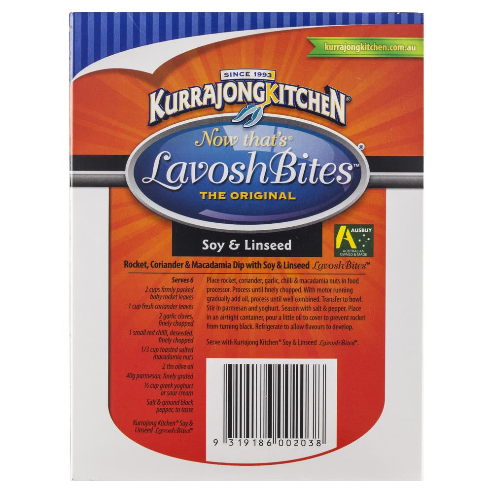 Kurrajong Lavosh Bites Soy & Linseed 145g , Grocery-Asian - HFM, Harris Farm Markets
 - 2