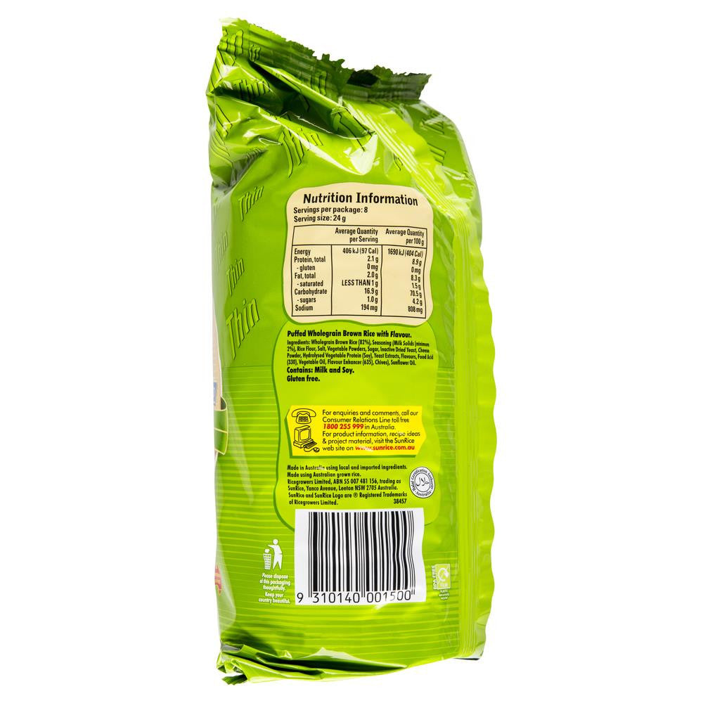 Sunrice Thin Sour Cream Chives Rice Cakes 195g , Grocery-Biscuits - HFM, Harris Farm Markets
 - 2