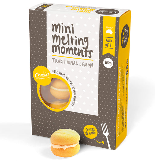 Charlies Biscuits Mini Melting Moments Traditional Lemon 100g