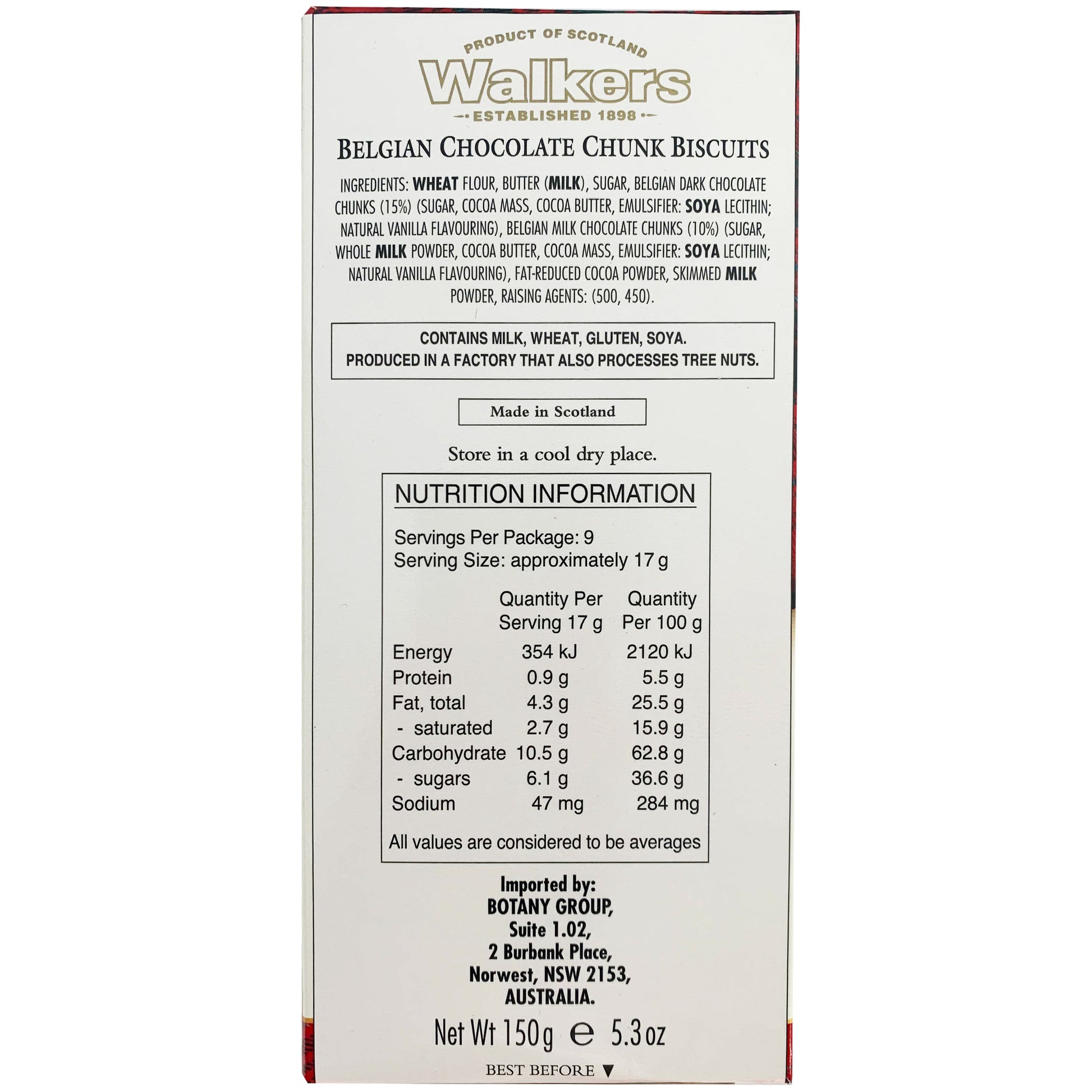 Walkers Belgium Chocolate Chunk Biscuits | Harris Farm Online