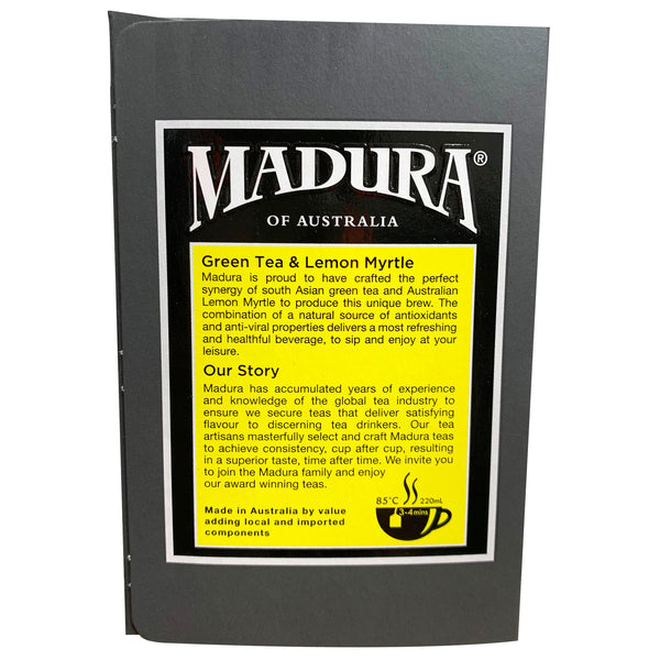 Madura Green Tea and Lemon Myrtle Teabags | Harris Farm Online