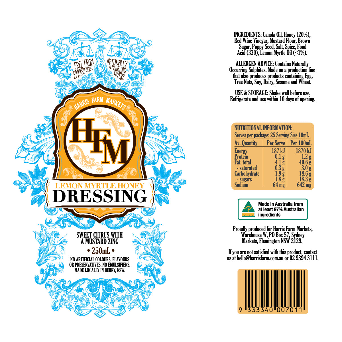 Harris Farm Lemon Myrtle Honey Dressing | Harris Farm Online