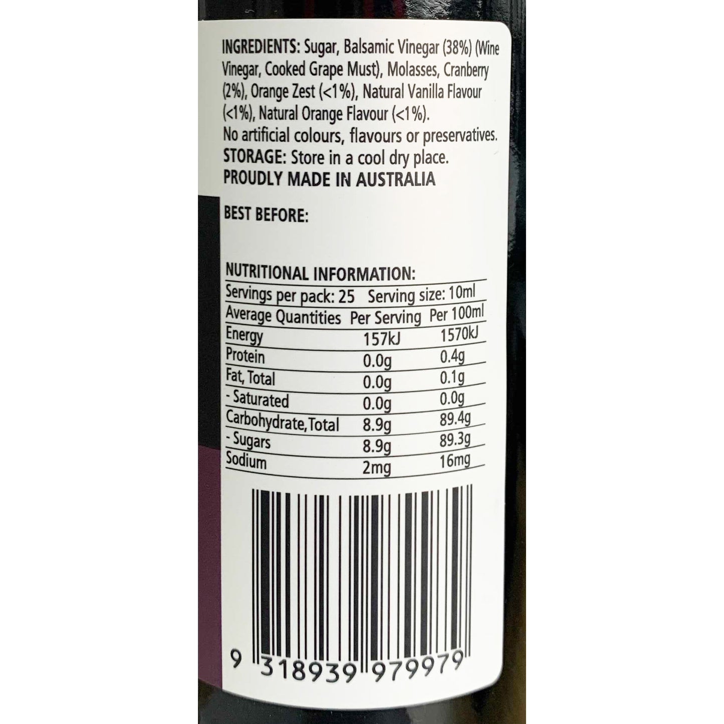 Random Harvest Caramelised Cranberry and Orange Balsamic Vinegar | Harris Farm Online