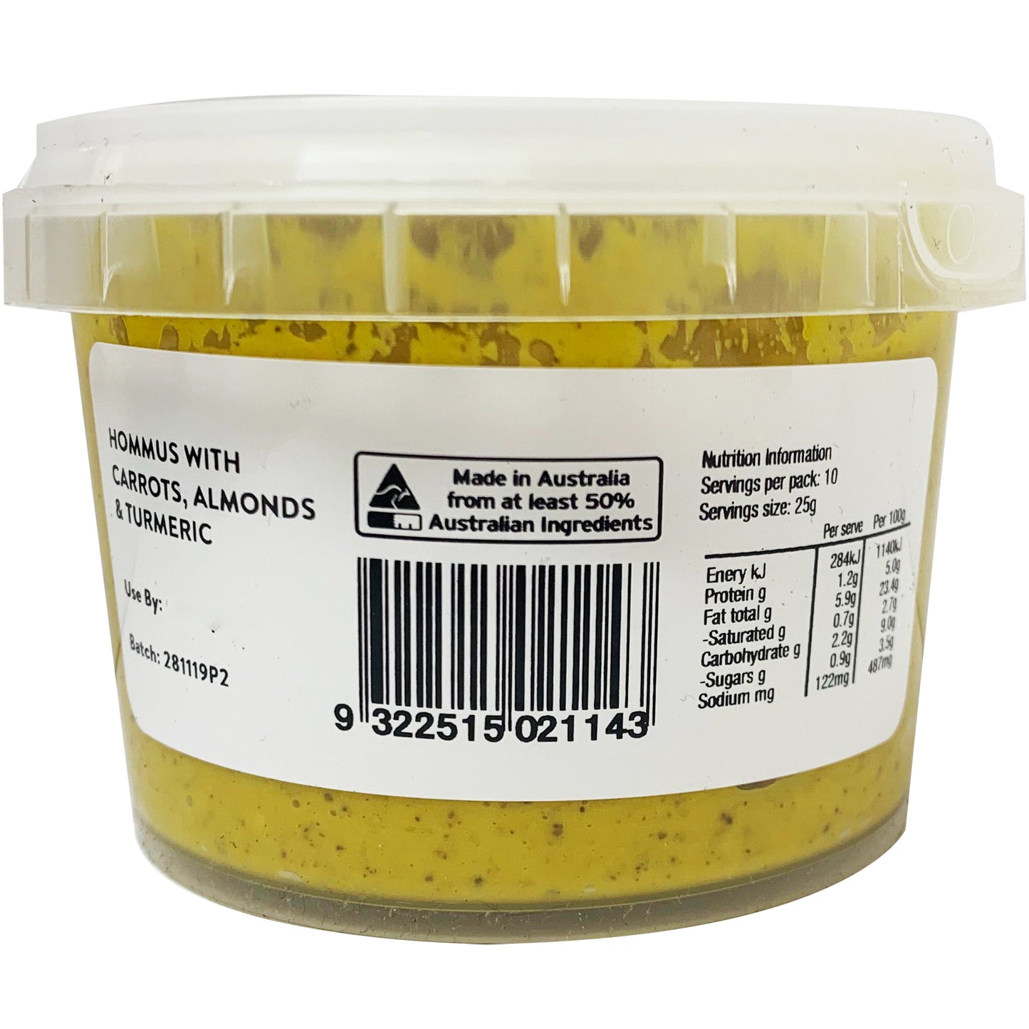 Fifya Vegan Hommus Carrots, Almonds and Turmeric 250g