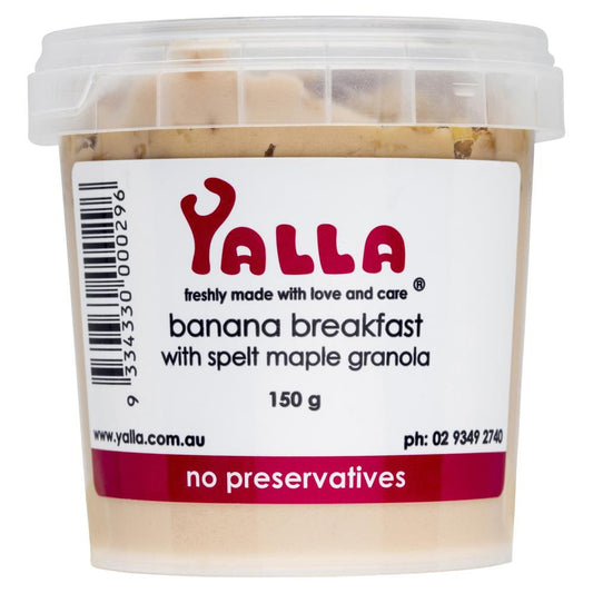 Yalla Banana Breakfast Spelt Maple Granola 150g , Grocery-Cereals - HFM, Harris Farm Markets
 - 1